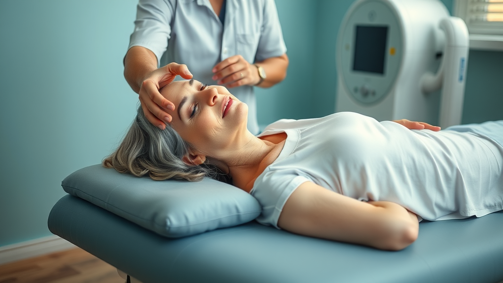 Relaxed woman receiving gentle nucca chiropractic care for lasting relief