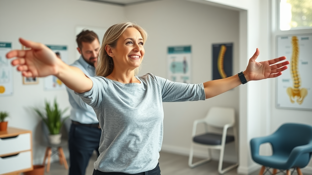 Chiropractic care Rockford patient stretching with expert chiropractor guidance for wellness.