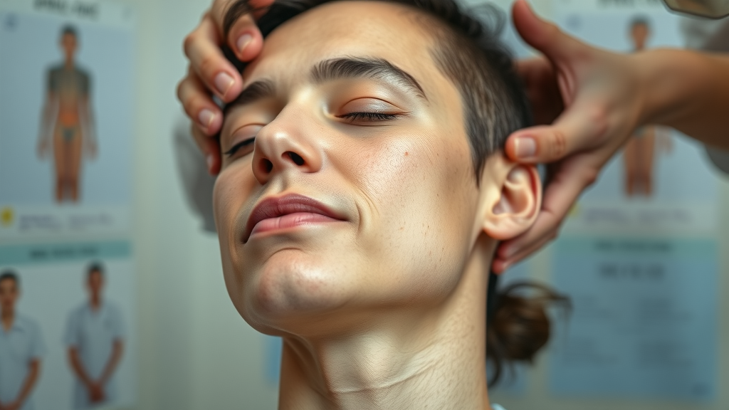 Back neck treatment brings relief during chiropractor session for neck and back pain.